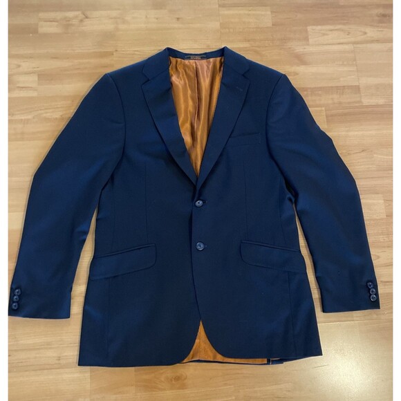 Ben Sherman Men's Size‎ 41R Sportcoat Blazer Jacket 2 Button Navy Blue 100% Wool - Picture 1 of 10